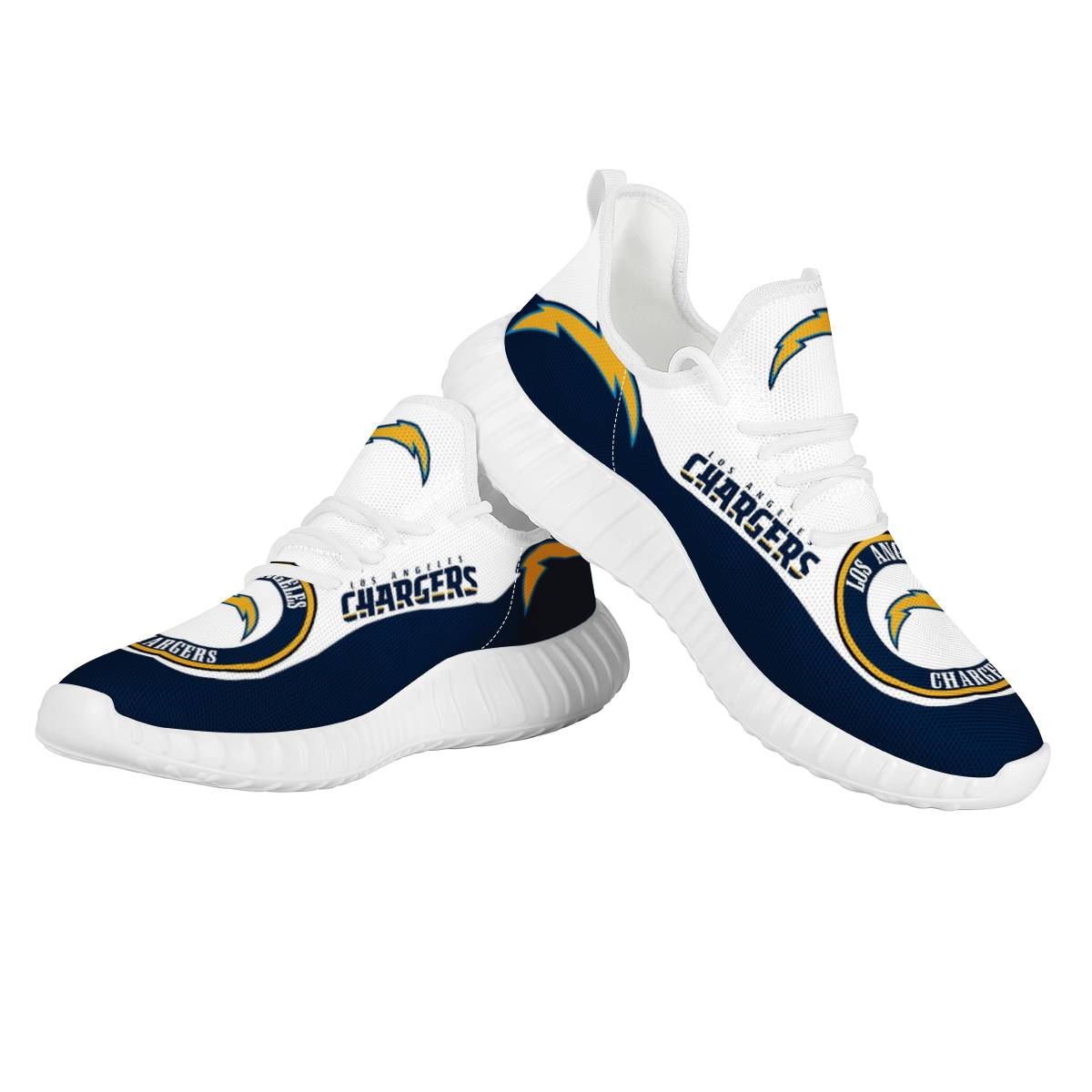 Men's Los Angeles Chargers Mesh Knit Sneakers/Shoes 002 Men's Los Angeles Chargers Mesh Knit Sneakers/Shoes 002